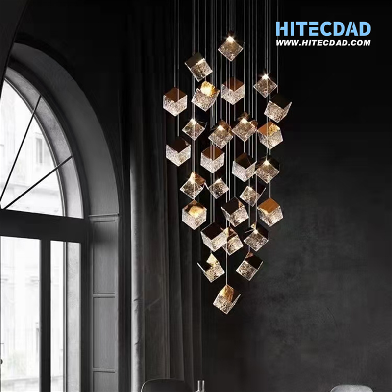 Glass box chandelier 3-HITECDAD (1)